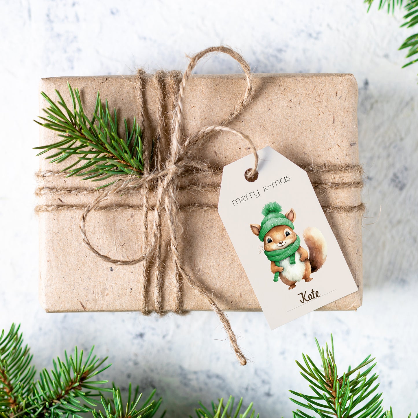 Kerstlabels Merry X-mas