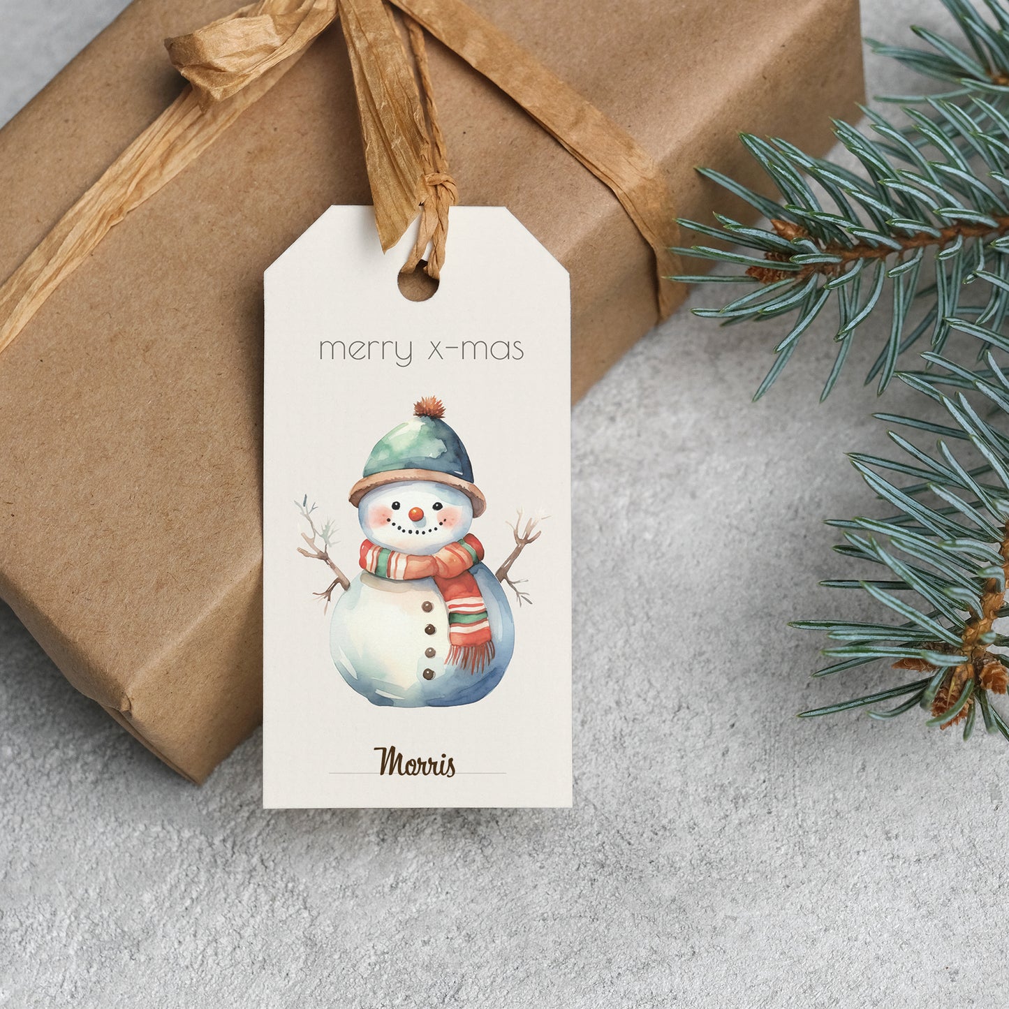 Kerstlabels Merry X-mas